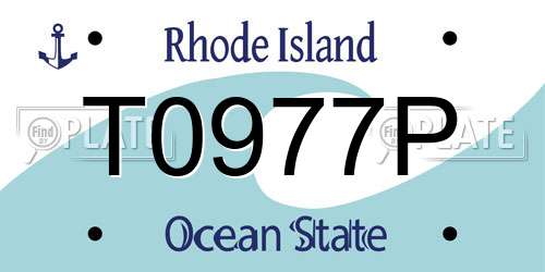T0977P Rhode Island License Plate