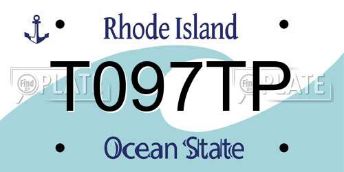 T097TP Rhode Island License Plate