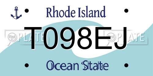 T098EJ Rhode Island License Plate
