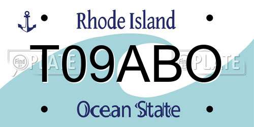 T09ABO Rhode Island License Plate