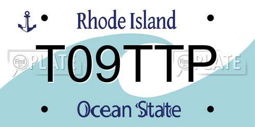 T09TTP Rhode Island License Plate