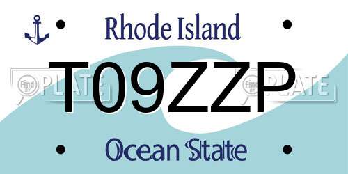 T09ZZP Rhode Island License Plate