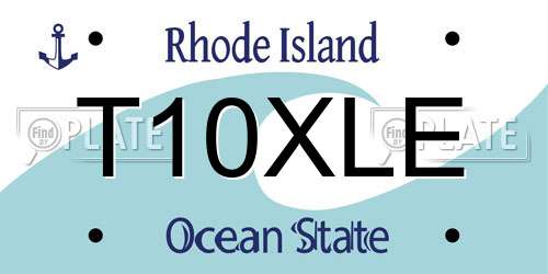 T10XLE Rhode Island License Plate