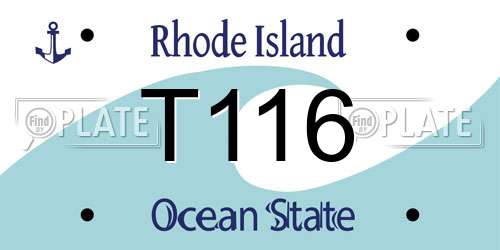 T116 Rhode Island License Plate