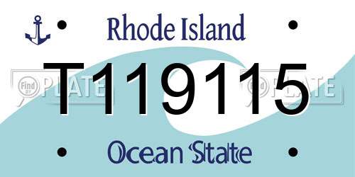 T119115 Rhode Island License Plate