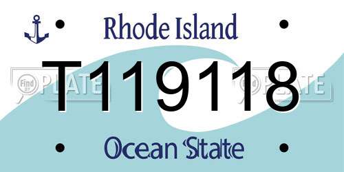 T119118 Rhode Island License Plate