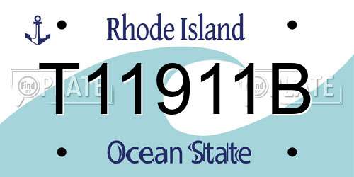 T11911B Rhode Island License Plate