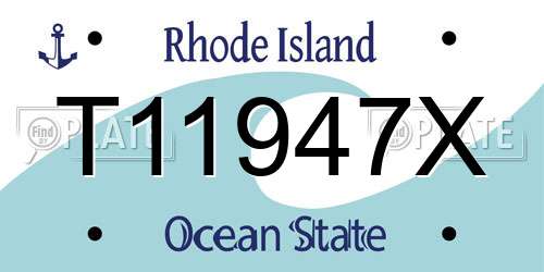 T11947X Rhode Island License Plate
