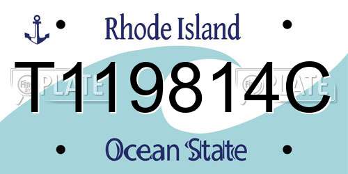 T119814C Rhode Island License Plate