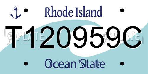 T120959C Rhode Island License Plate