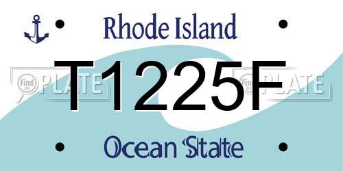 T1225F Rhode Island License Plate