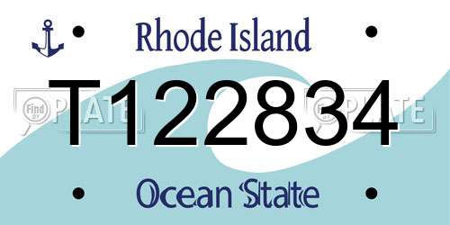 T122834 Rhode Island License Plate