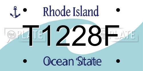 T1228F Rhode Island License Plate