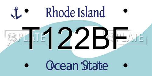 T122BF Rhode Island License Plate