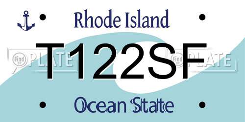 T122SF Rhode Island License Plate