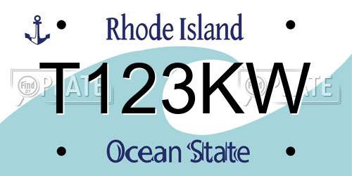 T123KW Rhode Island License Plate