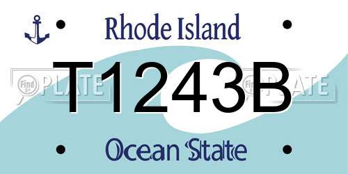 T1243B Rhode Island License Plate