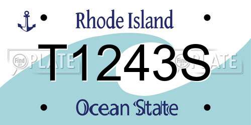 T1243S Rhode Island License Plate