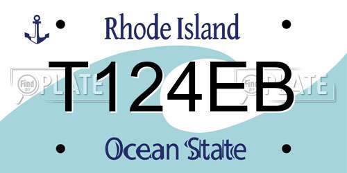 T124EB Rhode Island License Plate
