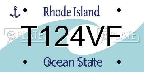 T124VF Rhode Island License Plate