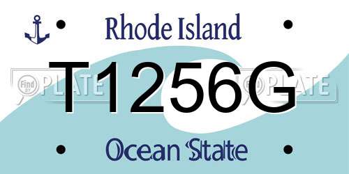 T1256G Rhode Island License Plate