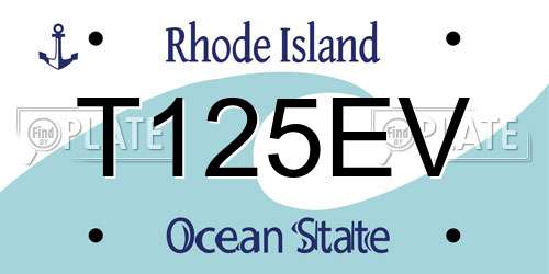 T125EV Rhode Island License Plate