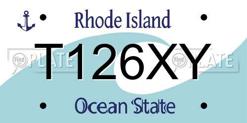 T126XY Rhode Island License Plate