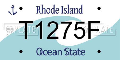 T1275F Rhode Island License Plate