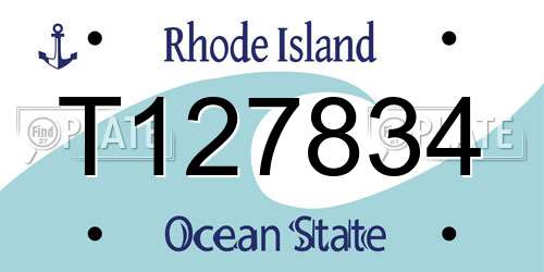 T127834 Rhode Island License Plate