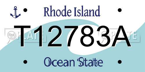 T12783A Rhode Island License Plate