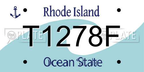 T1278F Rhode Island License Plate