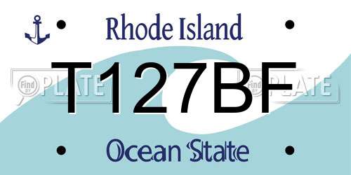 T127BF Rhode Island License Plate