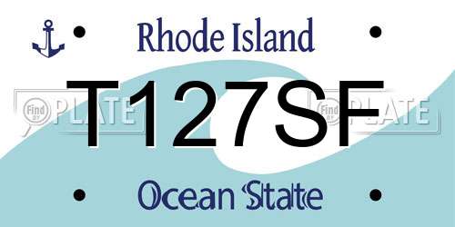 T127SF Rhode Island License Plate