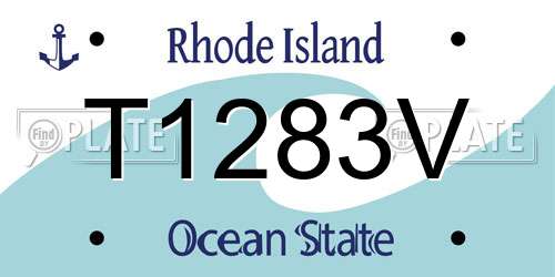 T1283V Rhode Island License Plate