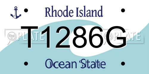 T1286G Rhode Island License Plate