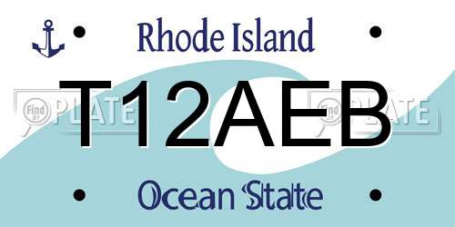 T12AEB Rhode Island License Plate