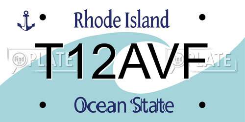 T12AVF Rhode Island License Plate