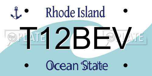T12BEV Rhode Island License Plate