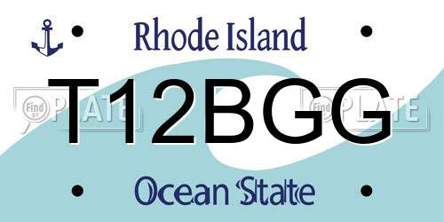 T12BGG Rhode Island License Plate