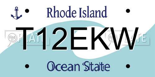 T12EKW Rhode Island License Plate