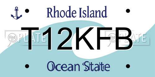 T12KFB Rhode Island License Plate