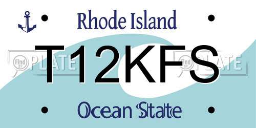 T12KFS Rhode Island License Plate