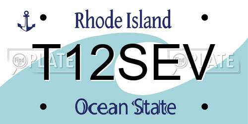 T12SEV Rhode Island License Plate