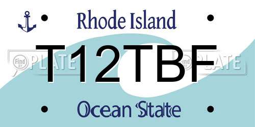 T12TBF Rhode Island License Plate