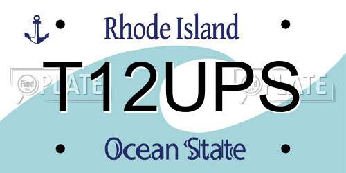 T12UPS Rhode Island License Plate