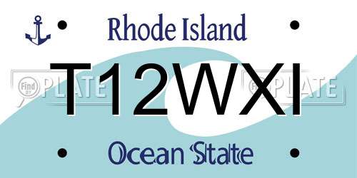 T12WXI Rhode Island License Plate