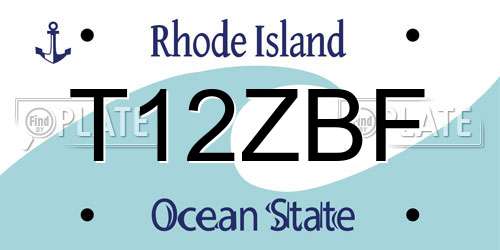 T12ZBF Rhode Island License Plate