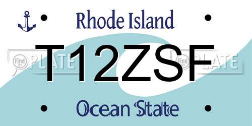 T12ZSF Rhode Island License Plate