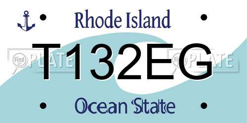 T132EG Rhode Island License Plate