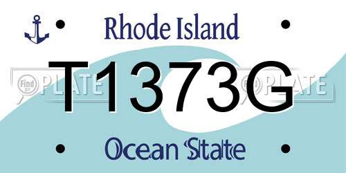 T1373G Rhode Island License Plate